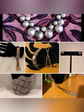 Lot of Assorted Metals Costume Jewelry - bracelets, necklaces, earrings & ring.